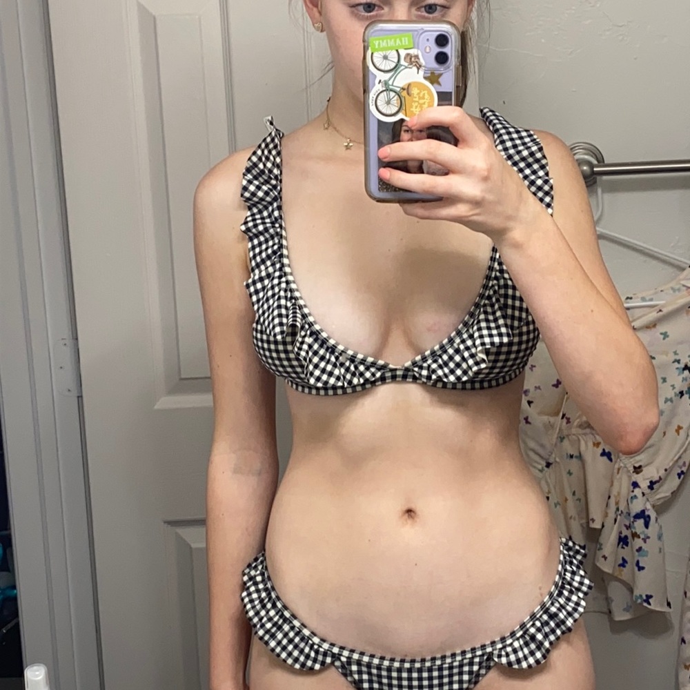 gingham ruffle bikini